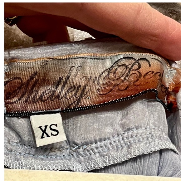 Shelley Beres Silk Chiffon Sun Dress Bohemian Lavander/ Grey Print Accent XS - Picture 5 of 5